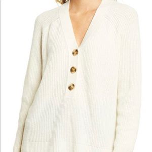Madewell 💕 Cream 3-Button Sweater